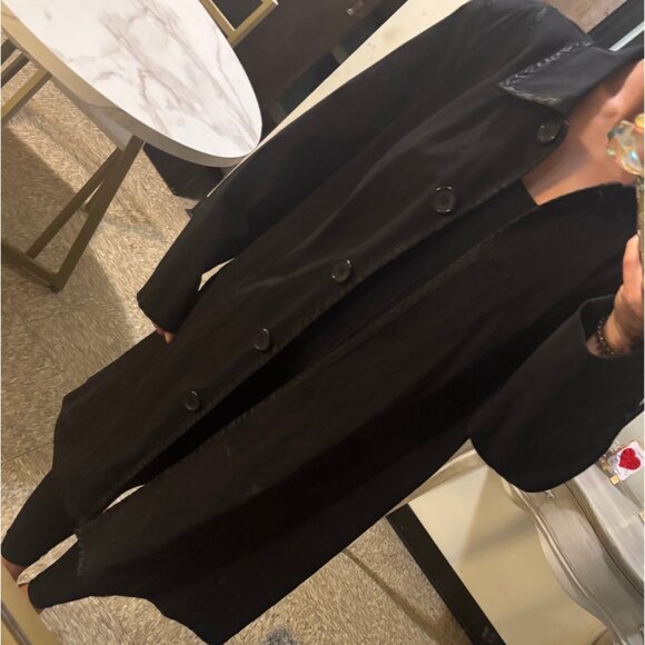 LONG TRENCH COAT - NUAGE - Black - Picture 4 of 6